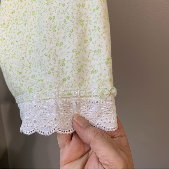 Aria green‎ ditsy floral print cotton long length maxi robe with belt. Size S - Picture 5 of 9